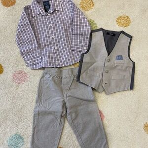 24M Nautica Boys Suit Gray and Purple